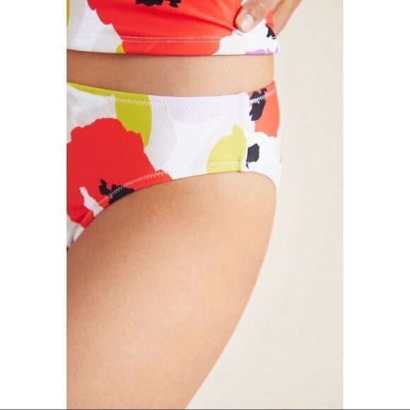 NEW Anthropologie Allihop Rainbow Floral Classic Swim Bikini Bottoms X-Small - Picture 3 of 4